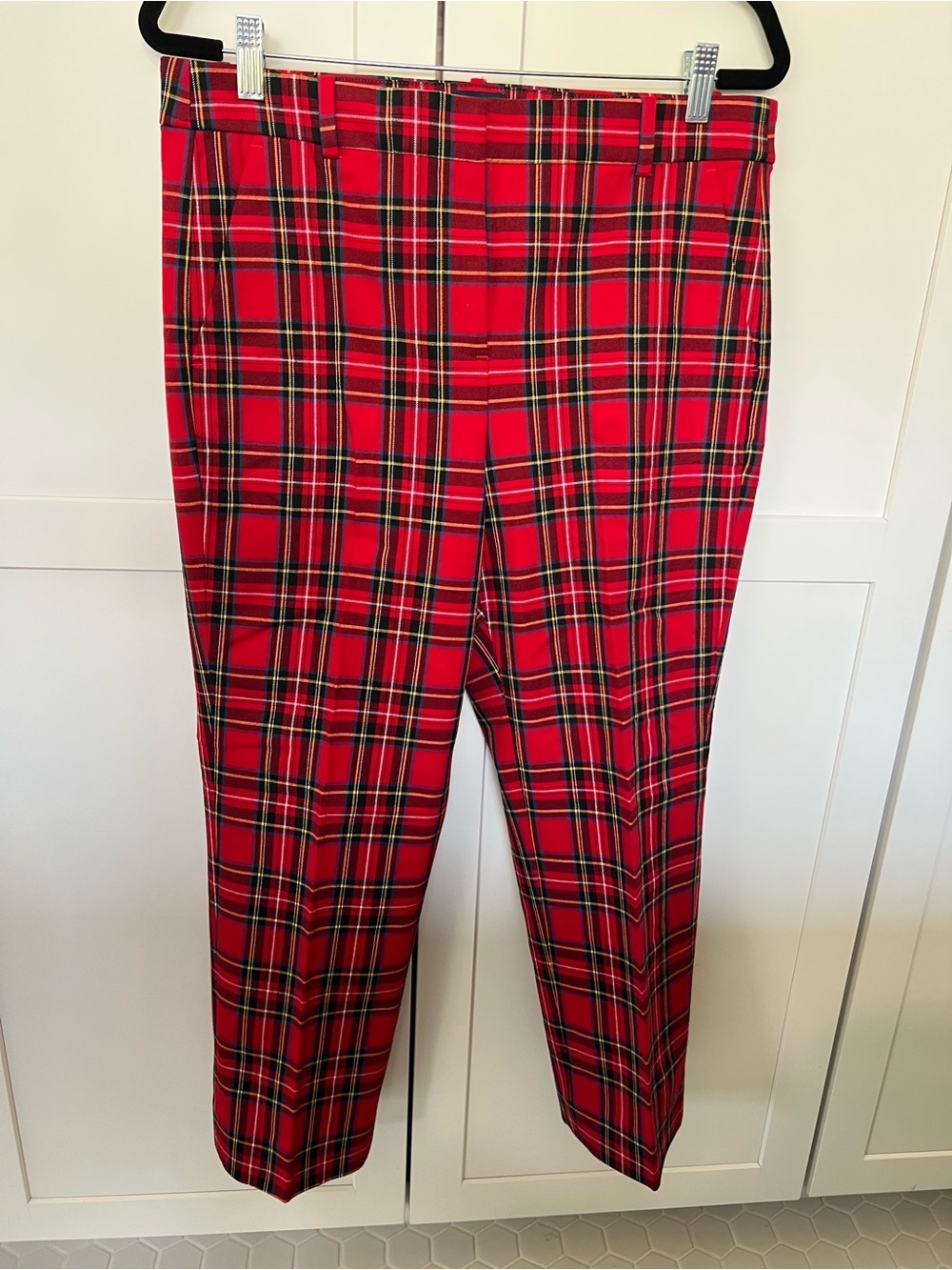 J. Crew Factory Petite Kallie Red Plaid Ankle Pants